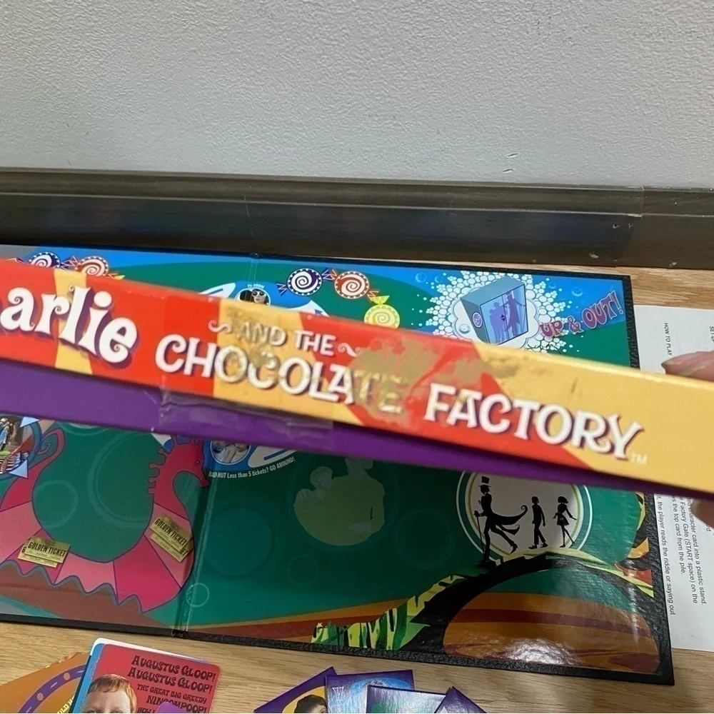 Vintage Charlie and the Chocolate Factory Board Game Kids Toy Purple Orange